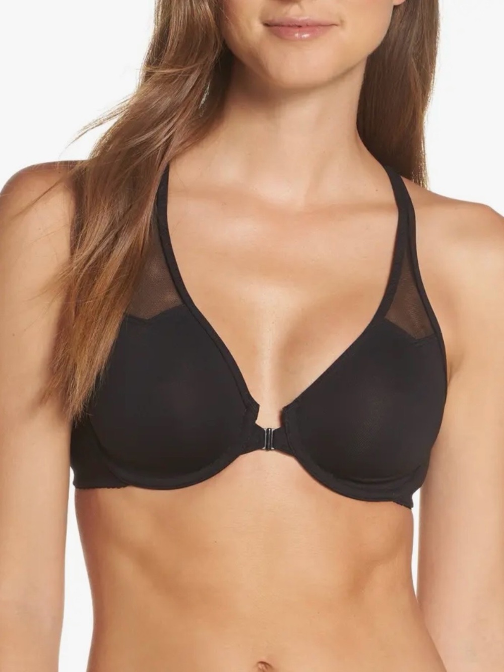 Wacoal Black Seamless Front Close Racerback Underwire Bra